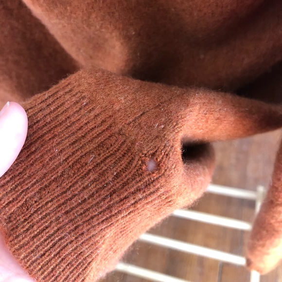 Burnt Orange Cashmere Polo Sweater - Picture 5 of 6